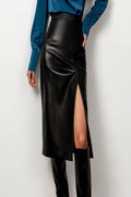 Black Faux Leather Skirt